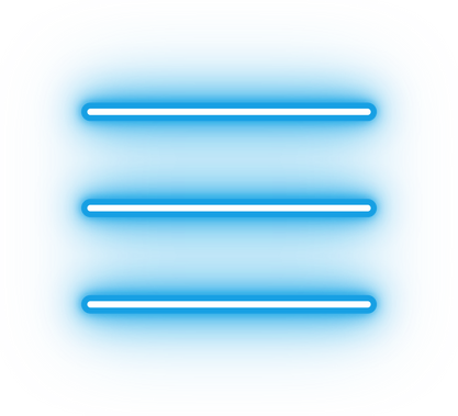Neon blue menu icon